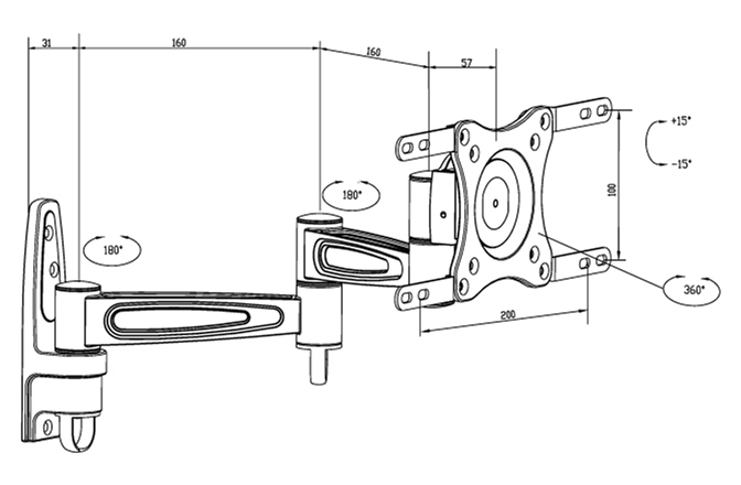 Suport tv perete  Multibrackets  360º MB-6092 diagonala 15-32"