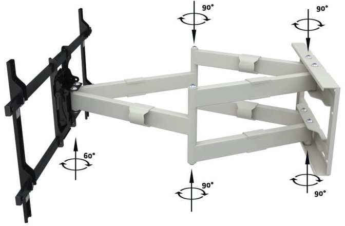 Suport TV perete  Multibrackets  Long Reach Arm 910 mm diagonala 50"-90" Alb