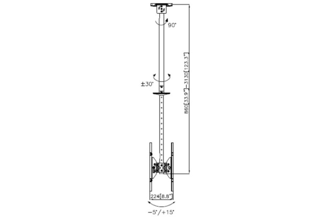 Suport TV tavan dublu Multibrackets  MB-5491 2 x 42"-70" reglabil 832 -3000 mm