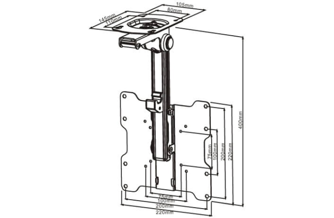 Suport TV tavan  Multibrackets MB-0346, Flip 90 grade diagonala 15''-37'' ( 32- 93 cm)