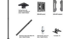 Suport TV tavan  Multibrackets MB-5919 reglabil 580-1550mm 32-65" 
