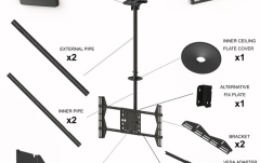 Suport TV tavan Multibrackets Single 1500 MB-5484 diagonala 42"-75" reglabil 