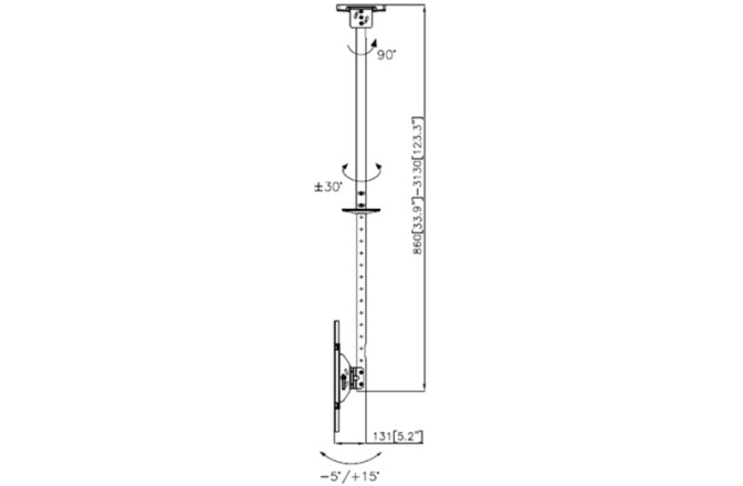 Suport TV tavan Multibrackets Single 1500 MB-5484 diagonala 42"-75" reglabil 