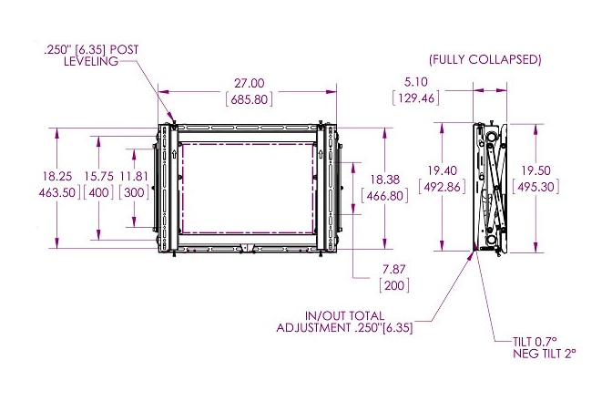 Suport video-wall  Vogels PFW6870, cu modul pop-out, pentru diagonale intre 37''-65''(94-165cm), max. 72 kg