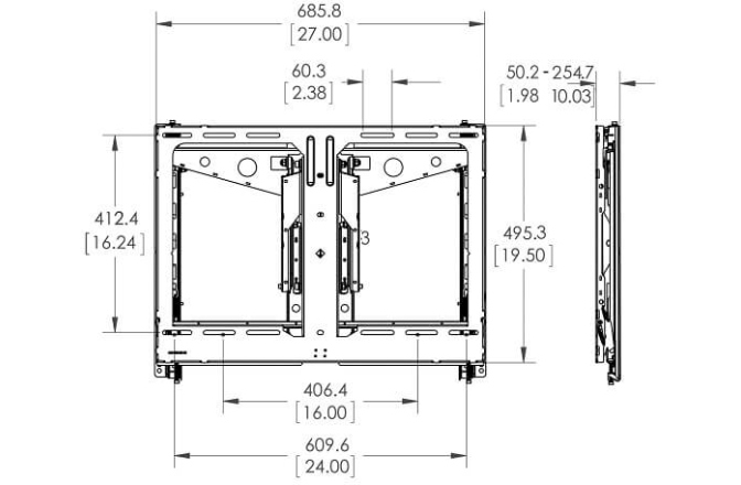 Suport video-wall  Vogels PFW6880, cu modul pop-out, pentru diagonale intre 37''-65''(94-165cm), max. 45,5 kg
