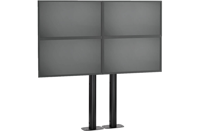 Suport VideoWALL  Vogels cu baza fixa montat pe podea 2x2, maxim 30 de kgr per display, maxim 50 inchi per display