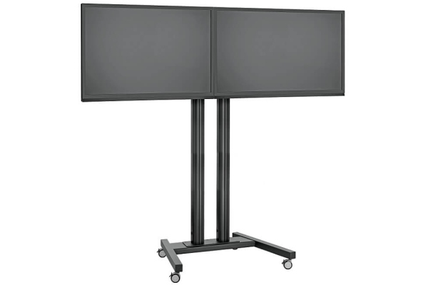 Stand TV mobil Vogels pentru podea SidebySide (Negru sau Gri)