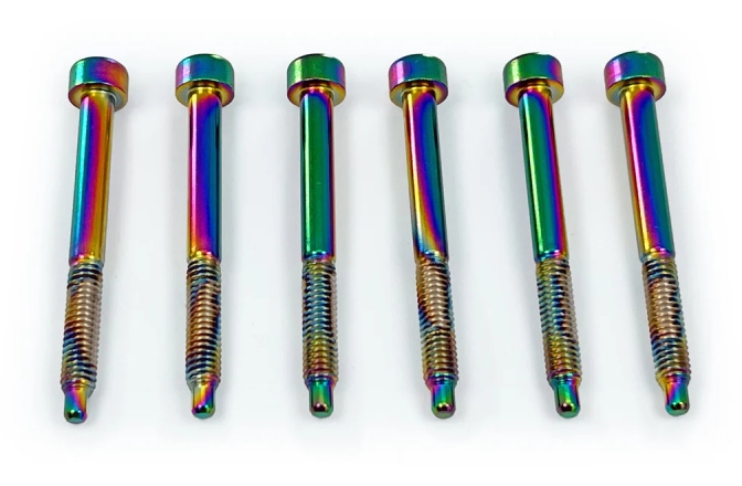 Șuruburi blocare tremolo Floyd Rose  FROSLSBCP - Color Stainless Steel String Lock Screws (6 pcs), Burnt Chrome