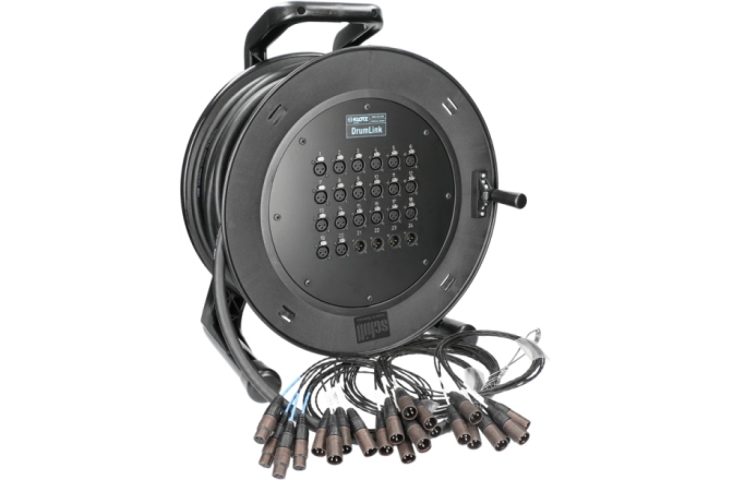 Tambur cablu audio compact Klotz DrumLink 20/4 - 20x XLR 3p F/M + 4x XLR 3p M/F24-channel - analog multicore drum - single ground - 30 m