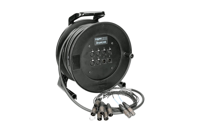 Tambur cablu compact Klotz DrumLink 6/2 - 6x XLR 3p F/M + 2x XLR 3p M/F8-channel - analog multicore drum - single ground - 40 m