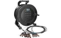 Tambur cablu XLR compact Klotz DrumLink 12/4 - 12x XLR 3p F/M + 4x XLR 3p M/F16-channel - analog multicore drum - single ground - 25 m
