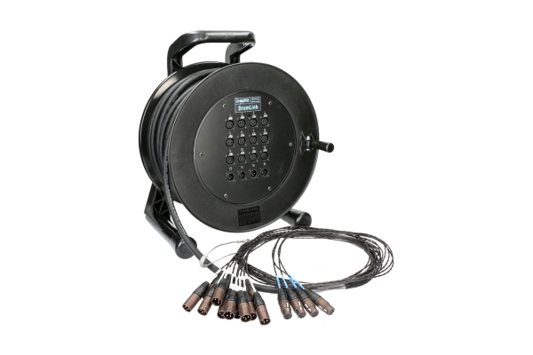 DrumLink 12/4 - 12x XLR 3p F/M + 4x XLR 3p M/F16-channel - analog multicore drum - single ground - 25 m