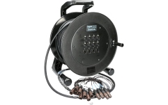 Tambur cablu XLR compact Klotz DrumLink 8/4 - 8x XLR 3p F/M + 4x XLR 3p M/F12-channel - analog multicore drum - single ground - 30 m