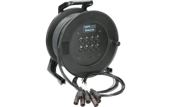 Tambur cablu XLR compact Klotz MiniCore 8/0 - 8x XLR 3p F/M8-channel - analog multicore drum - single ground