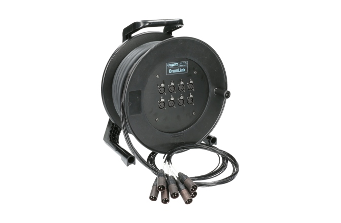 Tambur cablu XLR compact Klotz MiniCore 8/0 - 8x XLR 3p F/M8-channel - analog multicore drum - single ground