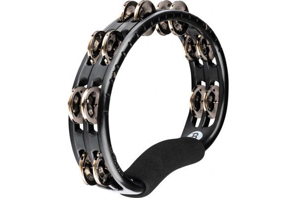 Traditional ABS Series Hand Held Molded ABS Tambourine - Black/Nickel-Plated Jingles