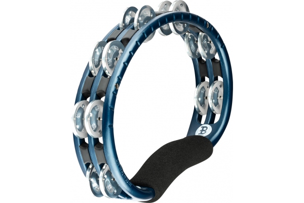 Traditional ABS Series Hand Held Molded ABS  Tambourine - Blue/Aluminum Jingles
