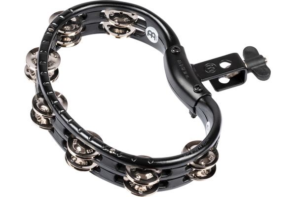 Traditional Mountable ABS Series Molded ABS Tambourine - Black/Nickel-Plated Jingles