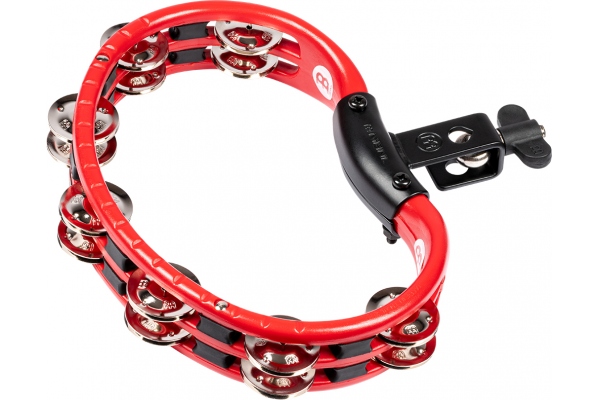 Traditional Mountable ABS Series Molded ABS Tambourine - Red/Nickel-Plated Jingles