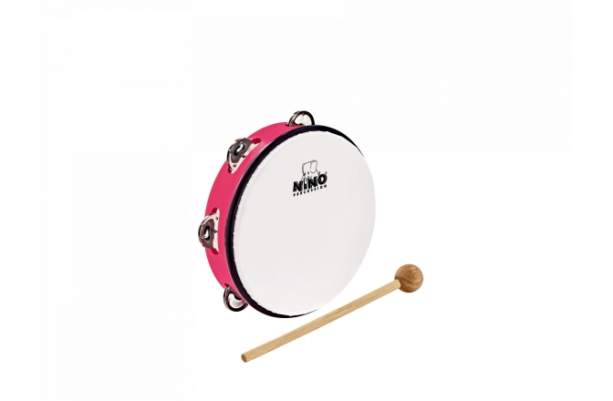 Tamburină Nino Percussion ABS Tambourine 8" - Strawberry Pink