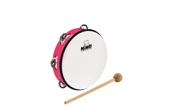 Tamburină Nino Percussion ABS Tambourine 8" - Strawberry Pink