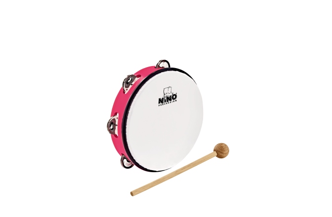 Tamburină Nino Percussion ABS Tambourine 8" - Strawberry Pink