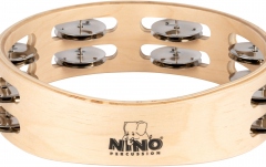 Tamburină Nino Percussion Double Row Wood Tambourine - 8&#8221; Natural