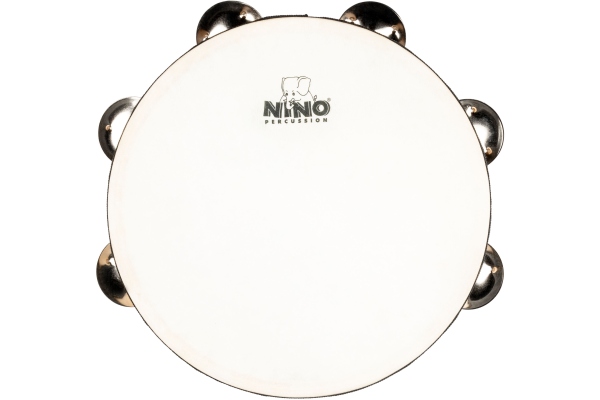 Single Row Headed Wood Tambourine - 8&#8221; Natural