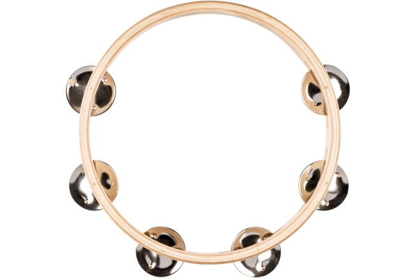 Single Row Wood Tambourine - 8&#8221; Natural