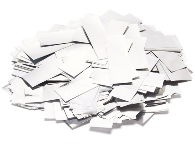 Metallic Confetti rectangular 55x18mm, white, 1kg