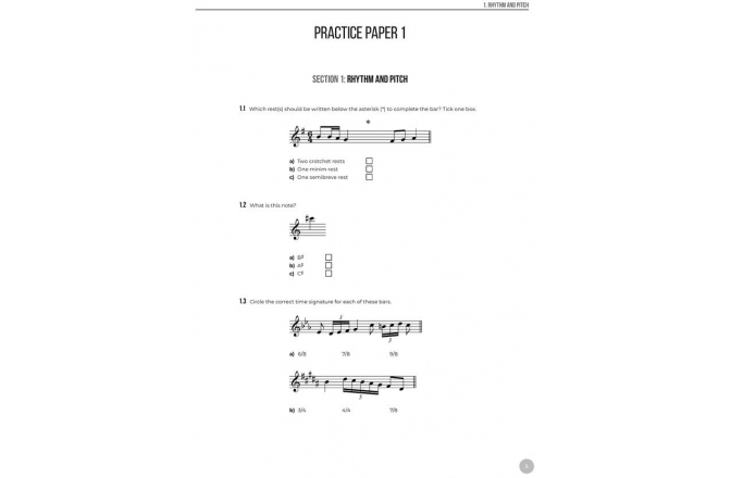 Teste de Teorie Muzicală No brand Grade 5 Music Theory Practice Papers