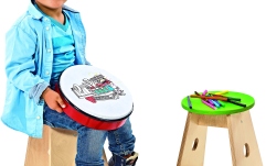 Tobă de mână Nino Percussion Customizable ABS Hand Drum - Fire Truck