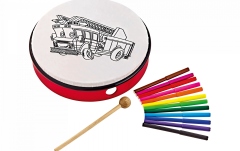 Tobă de mână Nino Percussion Customizable ABS Hand Drum - Fire Truck