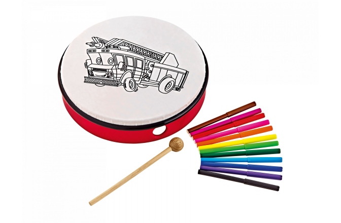 Tobă de mână Nino Percussion Customizable ABS Hand Drum - Fire Truck