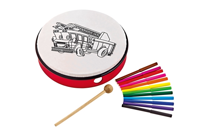 Tobă de mână Nino Percussion Customizable ABS Hand Drum - Fire Truck