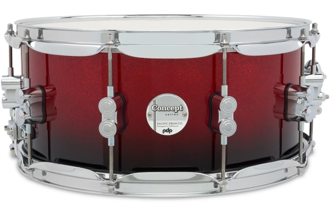 Tobă mică/ Premier DW PDP Concept Maple Red to Black Fade Lacquer CR HW 6.5x14 PDCM6514SSRB