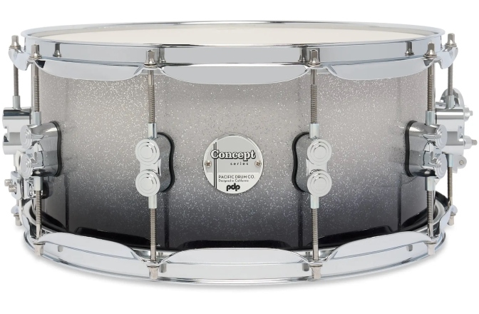 Tobă mică/ Premier DW PDP Concept Maple Silver to Black Fade Lacquer CR HW 6.5x14 PDCM6514SSSB