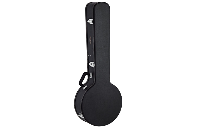 Toc Banjo Ortega Case Banjo 5/6-Str. - Black Flat Top Economy Series Chrome Hardware