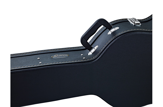 Toc chitară clasică Ortega Case Classic - Black Flat Top Economy Series Chrome Hardware 100mm Depth