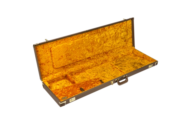 Toc de Chitară Bas Fender G&G Deluxe Jazz Bass Hardshell Case Brown with Gold Plush Interior