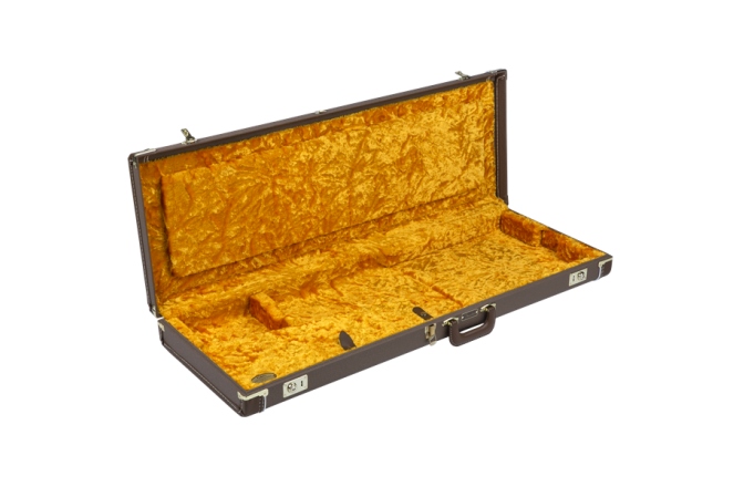 Toc de Chitară Fender G&G Deluxe Strat/Tele Hardshell Case Brown with Gold Plush Interior