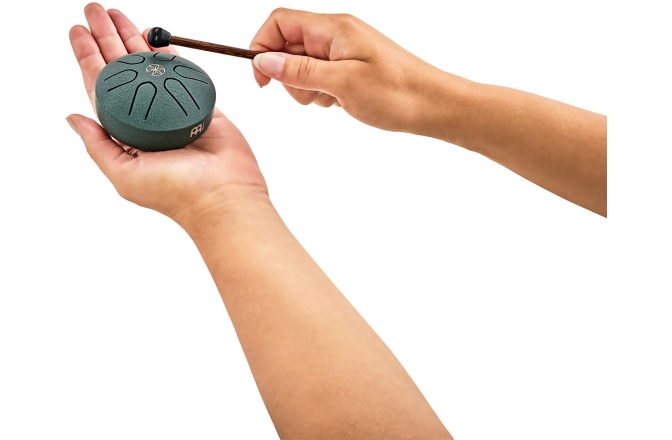 Tongue Drum de buzunar Meinl Sonic Energy 3'' Pocket Steel Tongue Drum, A Major, 6 notes, 440 Hz, Dark Green, Germ of Life