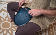 Tongue Drum Do minor Meinl Sonic Energy 10'' Compact Steel Tongue Drum, C Minor, 8 Notes, 432 Hz, Navy Blue