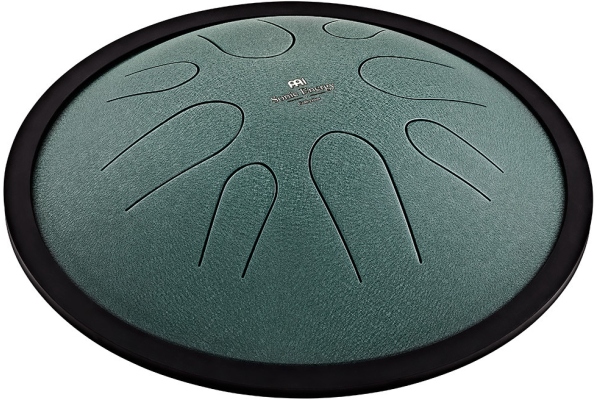 Sonic Energy 10'' Compact Steel Tongue Drum, B Minor, 8 Notes, 432 Hz, Dark Green