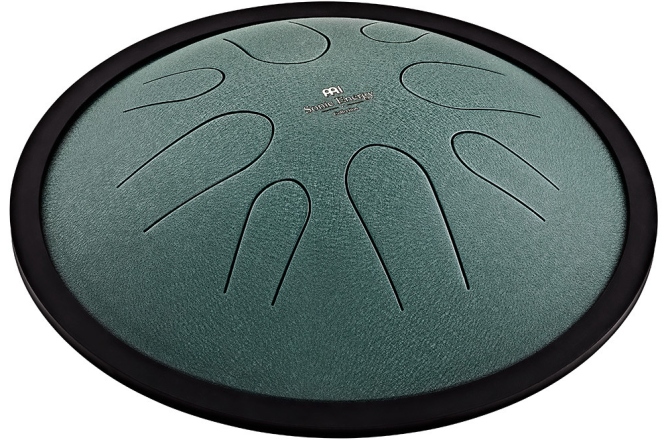 Tongue Drum Si minor Meinl Sonic Energy 10'' Compact Steel Tongue Drum, B Minor, 8 Notes, 432 Hz, Dark Green