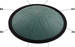 Tongue Drum Si minor Meinl Sonic Energy 10'' Compact Steel Tongue Drum, B Minor, 8 Notes, 432 Hz, Dark Green