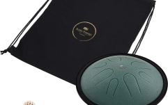 Tongue Drum Si minor Meinl Sonic Energy 10'' Compact Steel Tongue Drum, B Minor, 8 Notes, 432 Hz, Dark Green