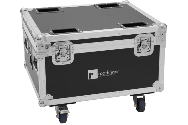 Roadinger Flightcase 4x AKKU IP PAR 7 QCL WDMX with charging function — 2