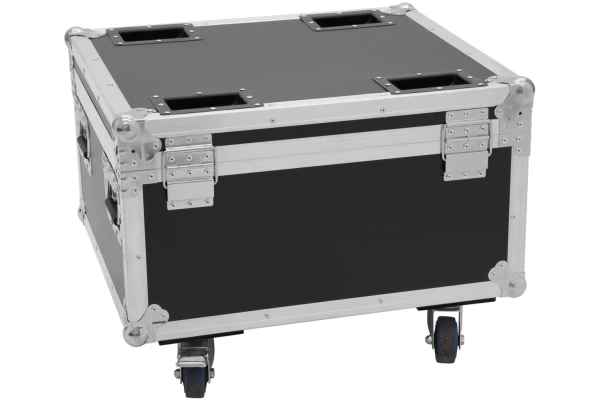 Roadinger Flightcase 4x AKKU IP PAR 7 QCL WDMX with charging function — 3