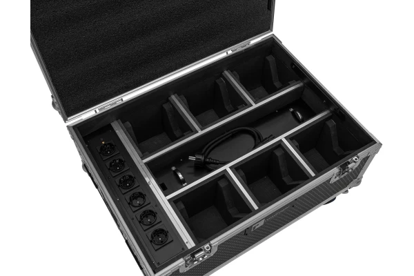 Roadinger Flightcase 6x AKKU IP TL-3 QCL Trusslight CRMX with charging function and wheels — 4